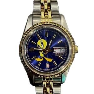 VTG Armitron Tweety Bird Watch Looney Tunes Warner Bros. - Needs Battery! Works!